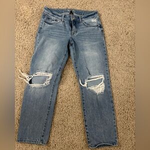 Rewash Blue Distressed Straight Leg Jeans